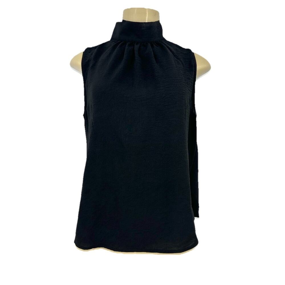 Evereve Small Women High Neck Sleeveless Top Black Style EW8033 G30